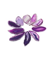 Sertifikalı Doğal Mor Akik Taşı Plaka (5-7 Cm) (Çok Renkli)