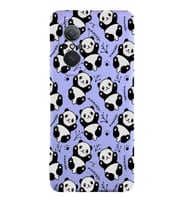 Huawei Nova 9SE Uyumlu Lansman Kılıf Panda Tasarımlı İçi Kadife Kapak-Lila (Şeffaf)