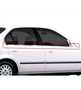 Honda Civic Uyumlu 6 Cam Çıtası 4 Parça Krom 1998-2002