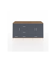 Kronos Konsol 4 Raflı 5 Çekmeceli 3 Kapaklı 176x59x99 Çam-Antrasit