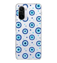 PrintiFy Xiaomi Poco F3 ile Uyumlu 1mm Slim Fit Nazar Boncuğu 1 Baskılı Şeffaf  Kılıf