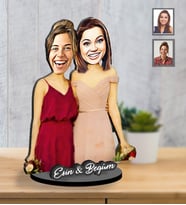 Kişiye Özel Bride To Be Bekarlığa Veda Karikatürlü İki Katmanlı Biblo Mod4-Eco
