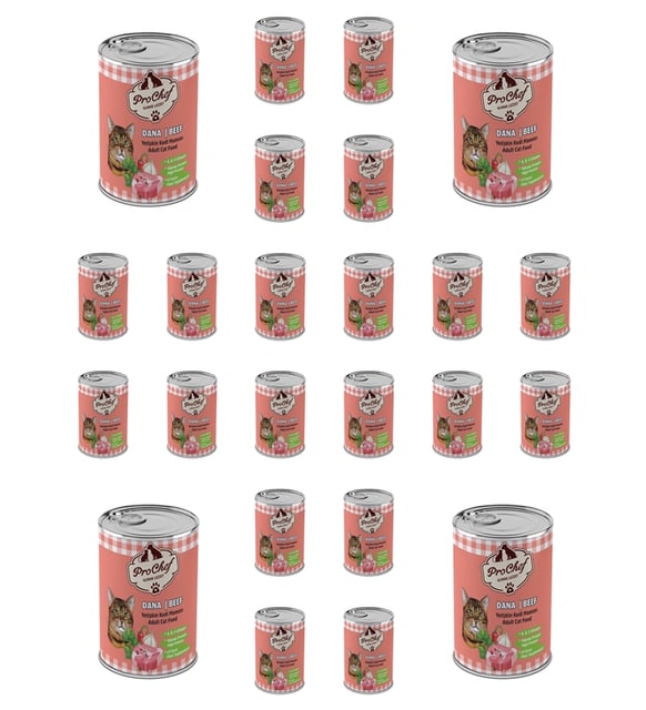 Prochef 24 Adet Yetişkin Dana Etli Kıyılmış Kedi Maması ( 415 Gr 24'lü Pro Chef Konserve Yaş Mama )