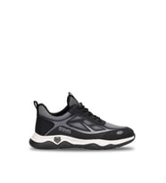 Voyager E087T Erkek Deri-Tekstil Klasik Sneaker Siyah - Gri (Siyah-Gri)