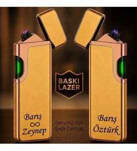 Kişiye Özel Çift Yön Baskı Seçeneğiyle Usb Şarjlı Çakmak - Hemen Kargo - Lüks ve Koleksiyon Tutkunlarına
