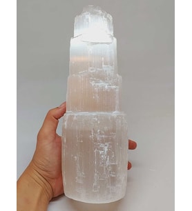 Selenit Kule Doğal Taş Lamba - 25cm (55756)