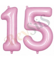 15 Rakam Folyo Balon pembe Rengi (76 cm)