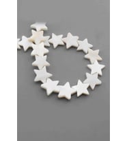 Sedef Doğal Taş Parlak Beyaz Yıldız Kesim 16x3mm Dizi [AA]