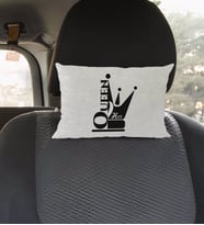 BK Gift Kişiye Özel İsimli Queen Tasarımlı Dikdörtgen Araç Koltuk Yastığı-1
