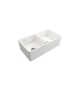 Bocchi Lavello Çift Gözlü Seramik Mutfaf Eviye, 85 Cm, Parlak Beyaz 1139-001-0120-03