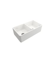Bocchi Lavello Çift Gözlü Seramik Mutfaf Eviye, 85 Cm, Parlak Beyaz 1139-001-0120-03