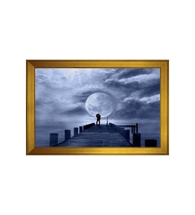 Manzara Temalı Kanvas Tablo 50 x 70 cm Gold Çerçeve