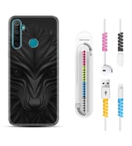 Realme 5i 5 Pro 6i 7 Pro 8 Kılıf Kablo Koruma Spiral Silikon Black Fox 1325