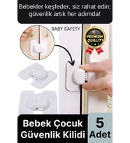 Özel Tasarım Buzdolabı Çekmece Pencere Dolap Sabitleyici 5 Adet Çocuk Bebek Koruyucu Güvenlik Kilidi