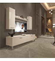 Decoraktiv Eko 5D Slm Std Krom Ayaklı Tv Ünitesi Tv Sehpası (Beyaz)