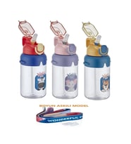 Vagonlife Boyun Askılı Kalın Pipetli Kilitli Kapak 650 ML Suluk (Karışık Renk 1 Adet)