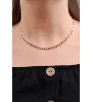 Rose Gümüş Choker Kolye 6571