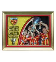e38 EL İŞÇİLİĞİ KAYSERİSPOR 2007-2008 ZİRAAT KUPASI KAĞIT RÖLYEF TABLO 83*63 cm - 5849