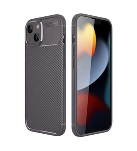 iPhone 14 Kılıf Auto Focus Karbon Kapak - Gri