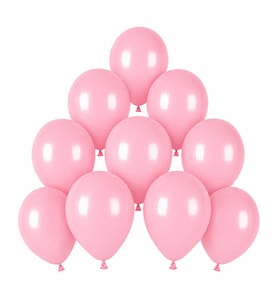 Pembe Renk Lateks makaron Balon (15 cm) - 10 Adet