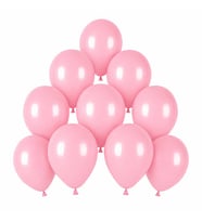 Pembe Renk Lateks makaron Balon (15 cm) - 10 Adet