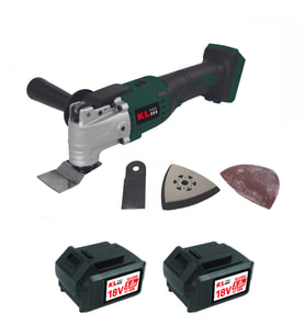 Klpro KLMT18B-50 18V/5.0Ah. Kömürsüz Çift Akülü Şarjlı Çok Amaçlı Makine/Raspalama (Yeşil)