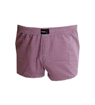 Mode XL Büyük Beden Erkek Boxer Desenli Poplin 6348 Vişne