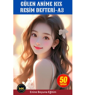 Gülen Anime KIZ Resim Defteri (Büyük Boy)