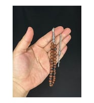 SEVGİLİYE ÖZEL HEDİYE KAHVERENGİ OBSİDYEN TAŞI DOĞALTAŞ TESBİH KÜRE KESİM 8 MM H-1554. (Çok Renkli)