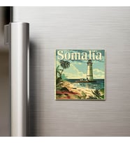Somali Somalia - Posta Pulu Temalı Ülke - Baskılı Buzdolap Magneti Kare - 9x9 cm