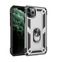 Apple İphone 11 Pro Max Kılıf Sofya Yüzüklü Silikon Kapak - Gümüş