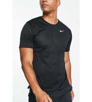 Nike Dri-Fit Run Top Short-Sleeve Standart Fit Kesim Siyah Erkek Tişört
