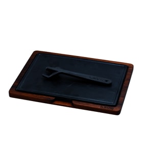 Lava Döküm Ahşap ve Döküm Demir Hot Plate Servis Tahtası. Ölçü 20x30cm.