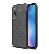 Xiaomi Mi 9 Kılıf Deri Tarzı Niss Silikon Case (Siyah)