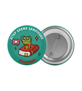 Kitap Kurdu Çanta Rozeti 20 Adet Kitap Okuma Şampiyonu En Büyük Boy 5.8cm İğneli Broş