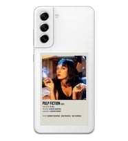 Samsung Galaxy S21 FE Uyumlu Pulp Fiction Minimalist Poster Desenli Şeffaf Telefon Kılıfı