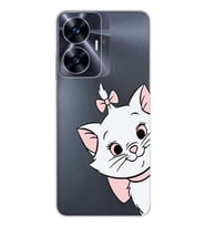 Realme C55 Uyumlu Marie Kedicik Desenli Şeffaf Telefon Kılıfı