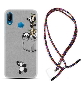 Huawei P20 Lite Mate 10 20 Lite Pro P40 Lite KılıfBoyun Asklı Rasta Silikon Pandalar 1798