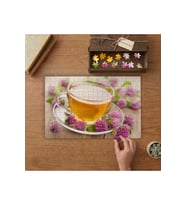 Kırmızı Yonca Çayı Tasarımı 240 parça Ahşap Puzzle Ahşap Kutuda MP01685