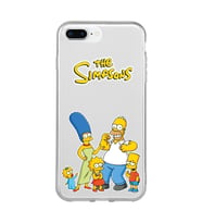 Iphone 7 Plus ve 8 Plus Uyumlu Simpsonlar Tasarımlı Şeffaf Telefon Kılıfı