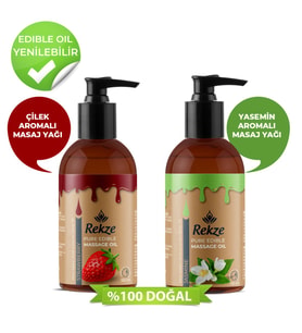 Rekze Yenilebilir Yasemin Aromalı Ve Çilek Aromalı Masaj Yagı 120 Ml