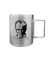 Katlanabilir Saplı Çelik Kupa Bardak - Orcamp - 180 ml - Atatürk (OUT-1800)