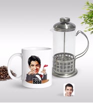 BK Gift Kişiye Özel Godfather Baba Karikatürlü Kupa & French Press Seti-6 (Model 1)