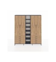 Arges Gardrop 10 Raflı 8 Çekmeceli 2 Askılı 220x30x243 Antrasit-Çam