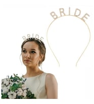 Periboia Altın Gold Renk Bekarlığa Veda Kristal Taş Bride Tacı İthal (Karışık)