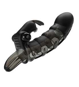 OdinsShop 4 cm Dolgu Uzatmalı 10 Titreşimli Penis Kılıfı Prezervatif Vibratör