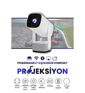 K2 Bataryalı Taşınabilir 4K ve 1080P Android Projektör