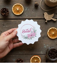 Kişiye Özel İsme Özel Bardak Altlığı Doğum Günü Hediyesi (Bej)