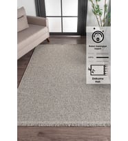 Konfor Vlora 4766 Jüt Hasır Bukle Örme Kilim (Gri)