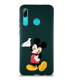Huawei P Smart 2019 Soft Premier Kapak Mickey Mouse-C Tasarımlı Silikon Kılıf - Yeşil (Şeffaf)